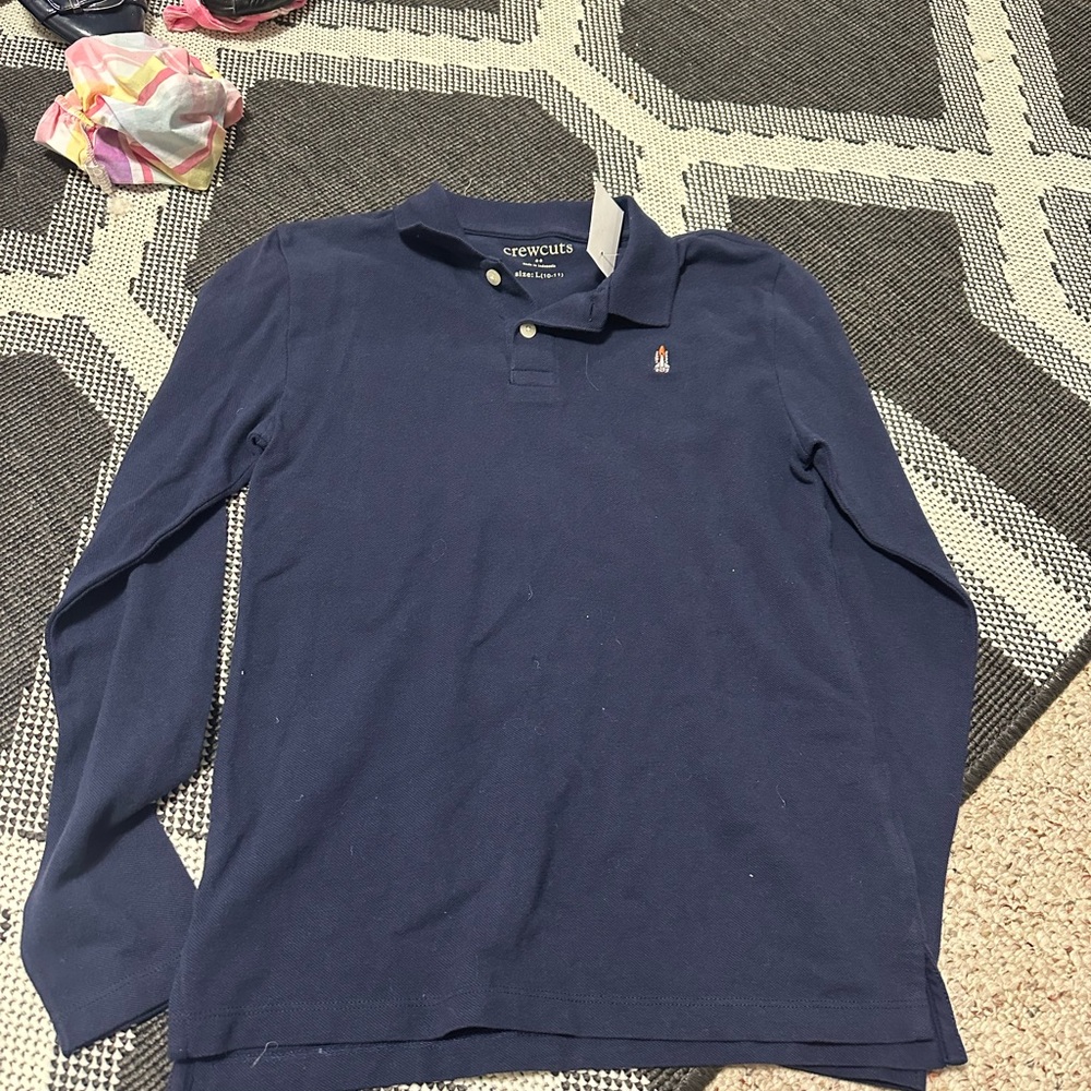 NWT J Crew boys 10-11 navy polo shirt